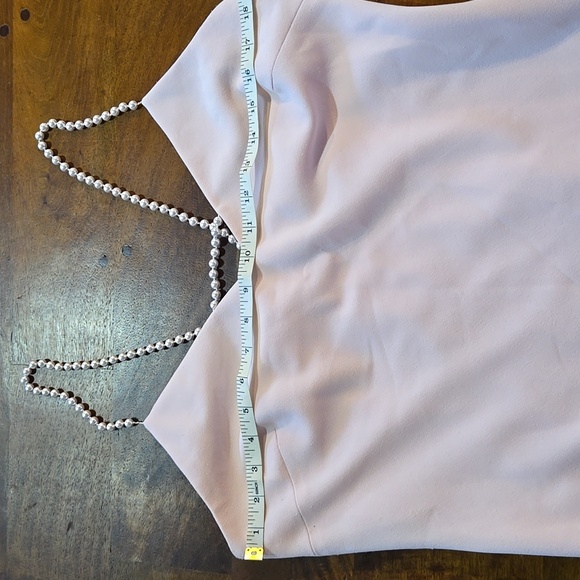 Karl Lagerfeld Light Pink Gown with Adjustable Pearl Straps Size 12 - Picture 6 of 16